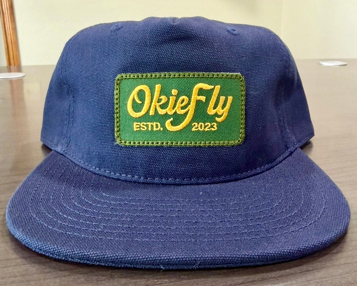 Green Patch Navy Canvas Hat
