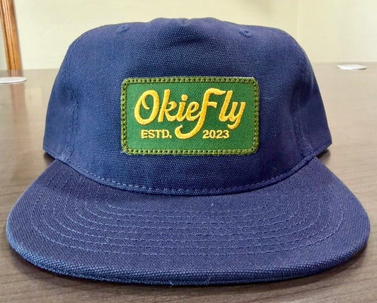 Green Patch Navy Canvas Hat