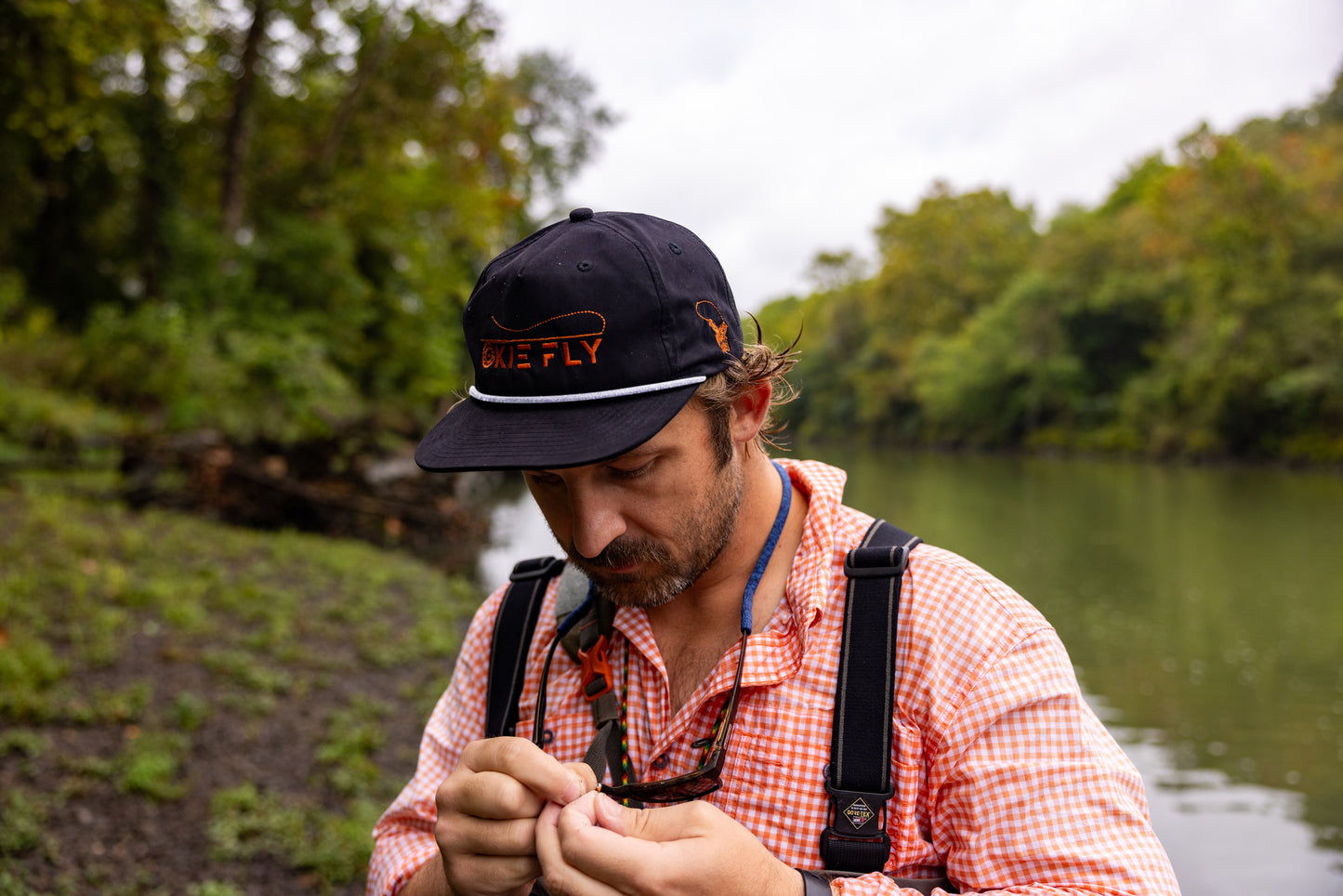 Decky Hat - Black and Orange